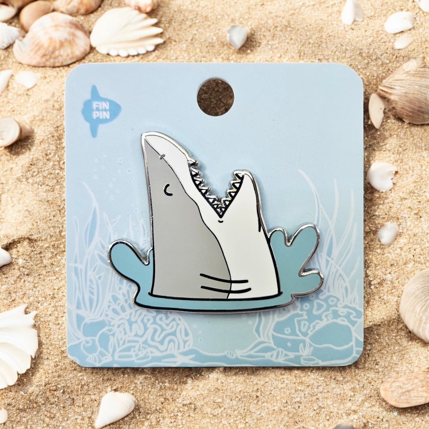 Great white shark pin