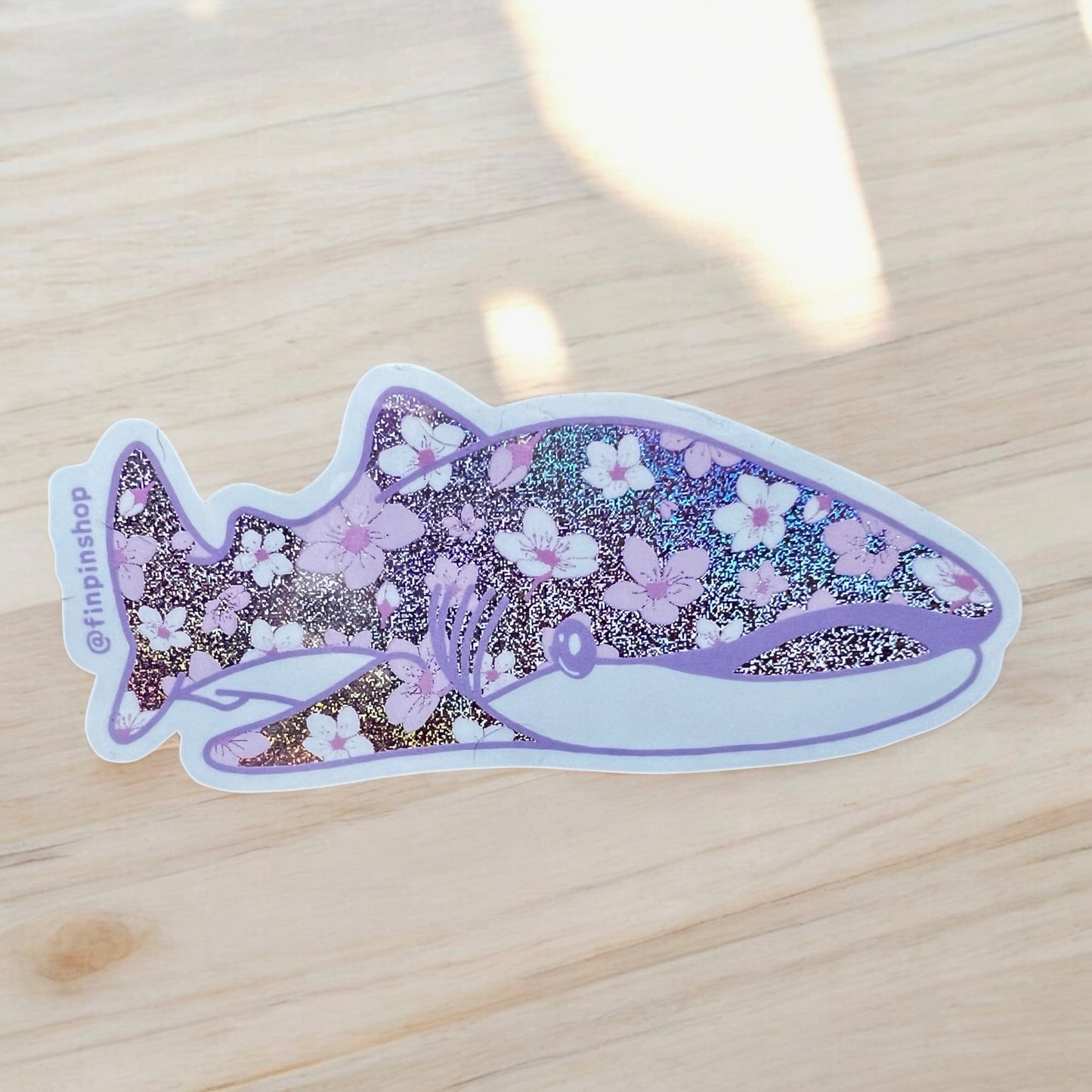 April 2025 Patreon • Cherry blossom whale shark sticker