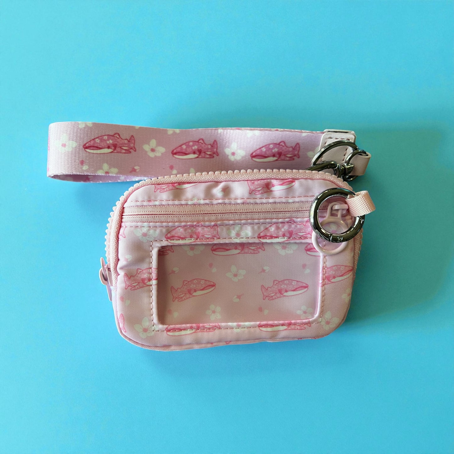 Cherry blossom whale shark • wristlet wallet purse