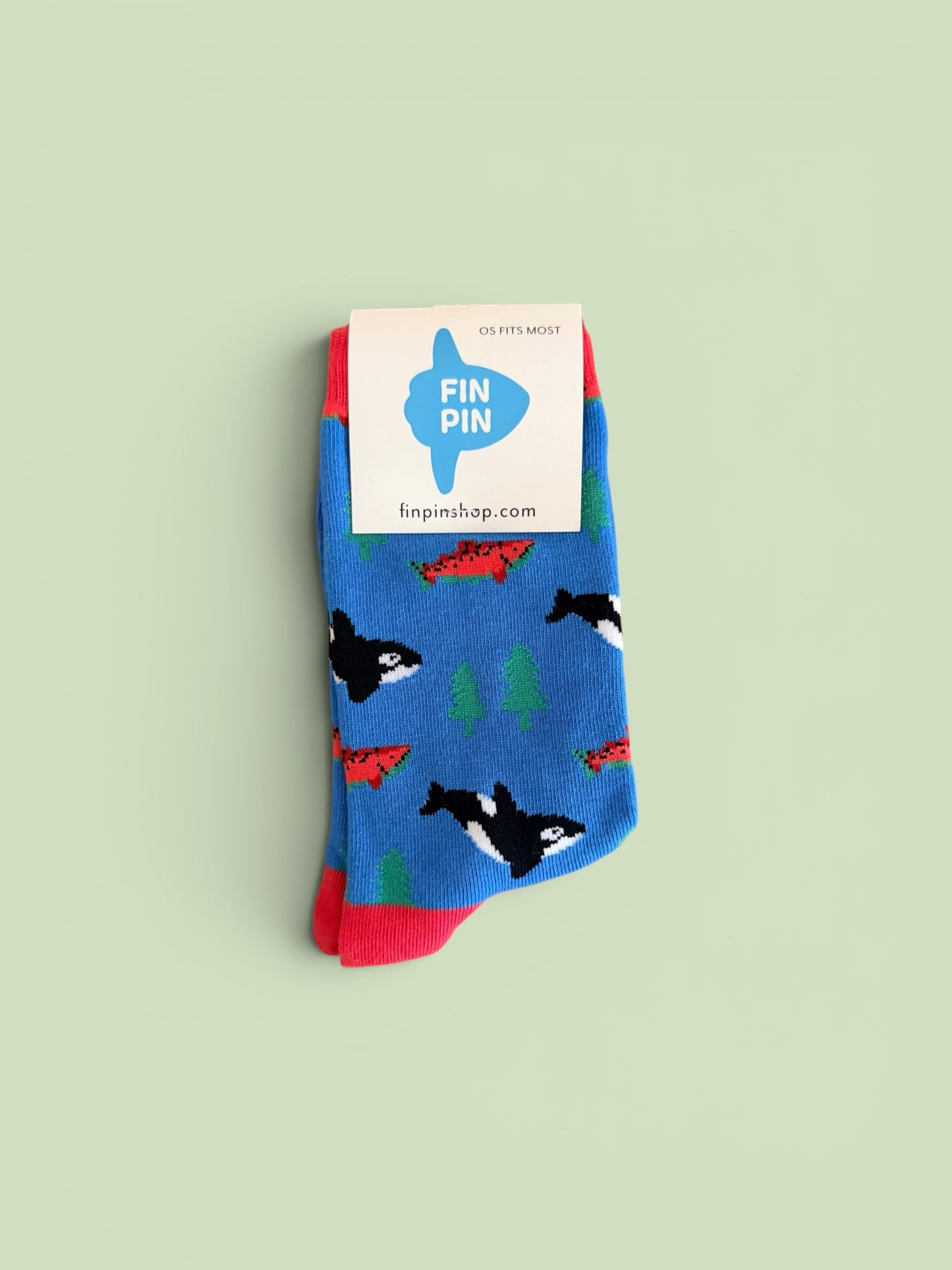 Orca and salmon socks (Unisex)