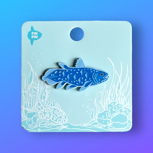 Coelacanth enamel pin • Patreon exclusive