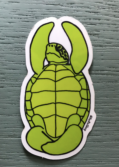 yoga zen turtle, sea turtle sticker