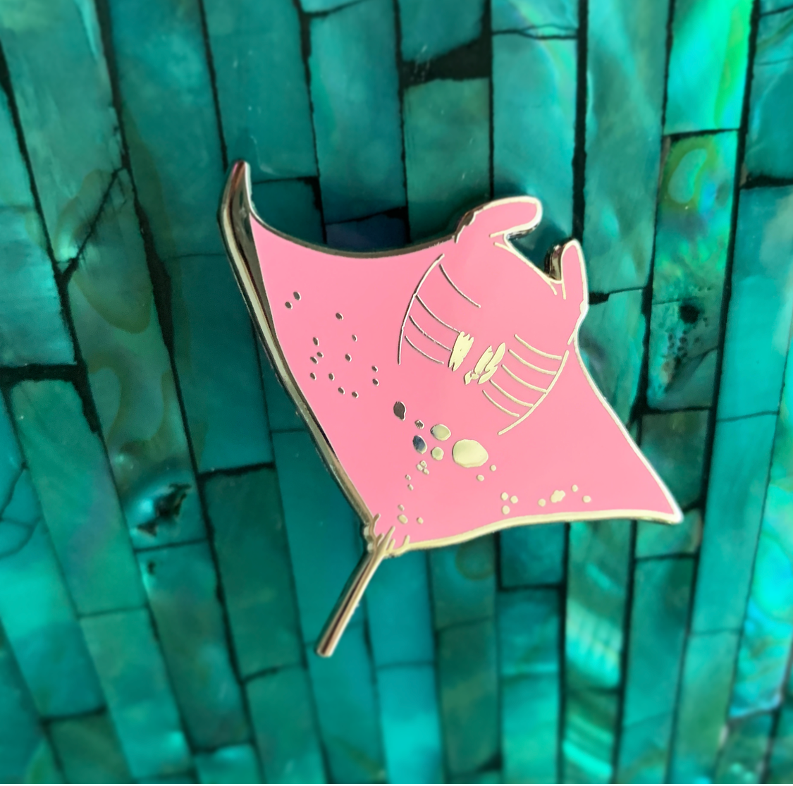 pink manta ray “inspector clouseau” pin