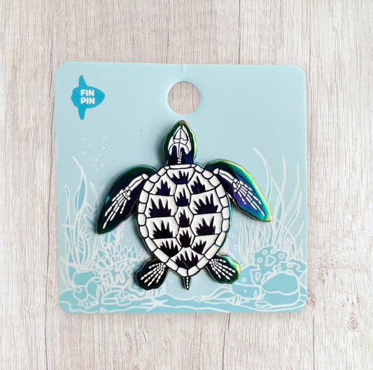 Patreon Rainbow Sea Turtle SkelePin