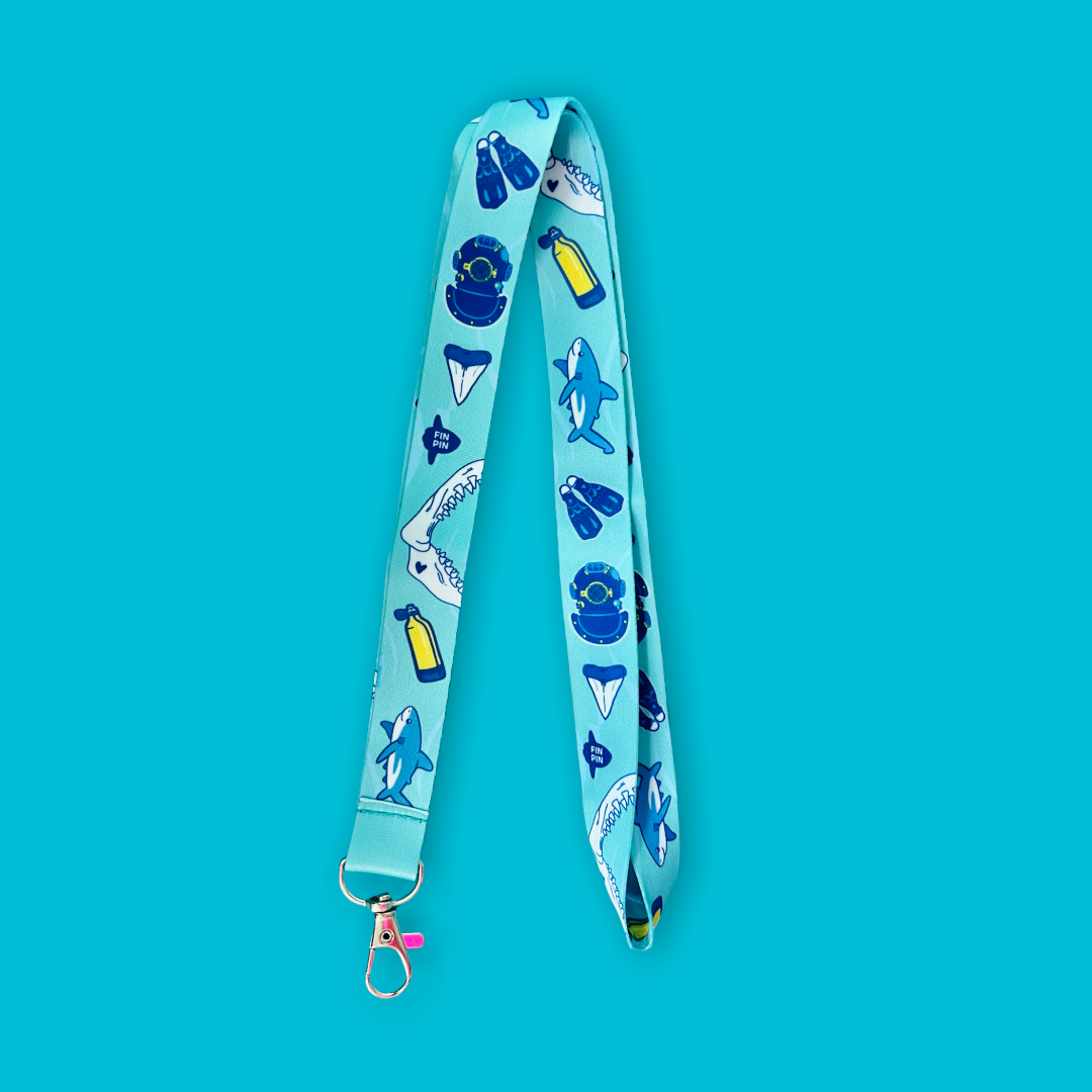 Shark and diver lanyard