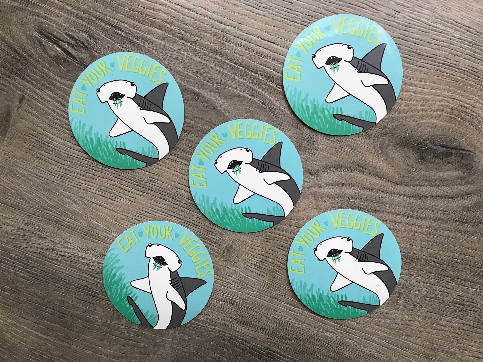eat your veggies - bonnethead shark sticker