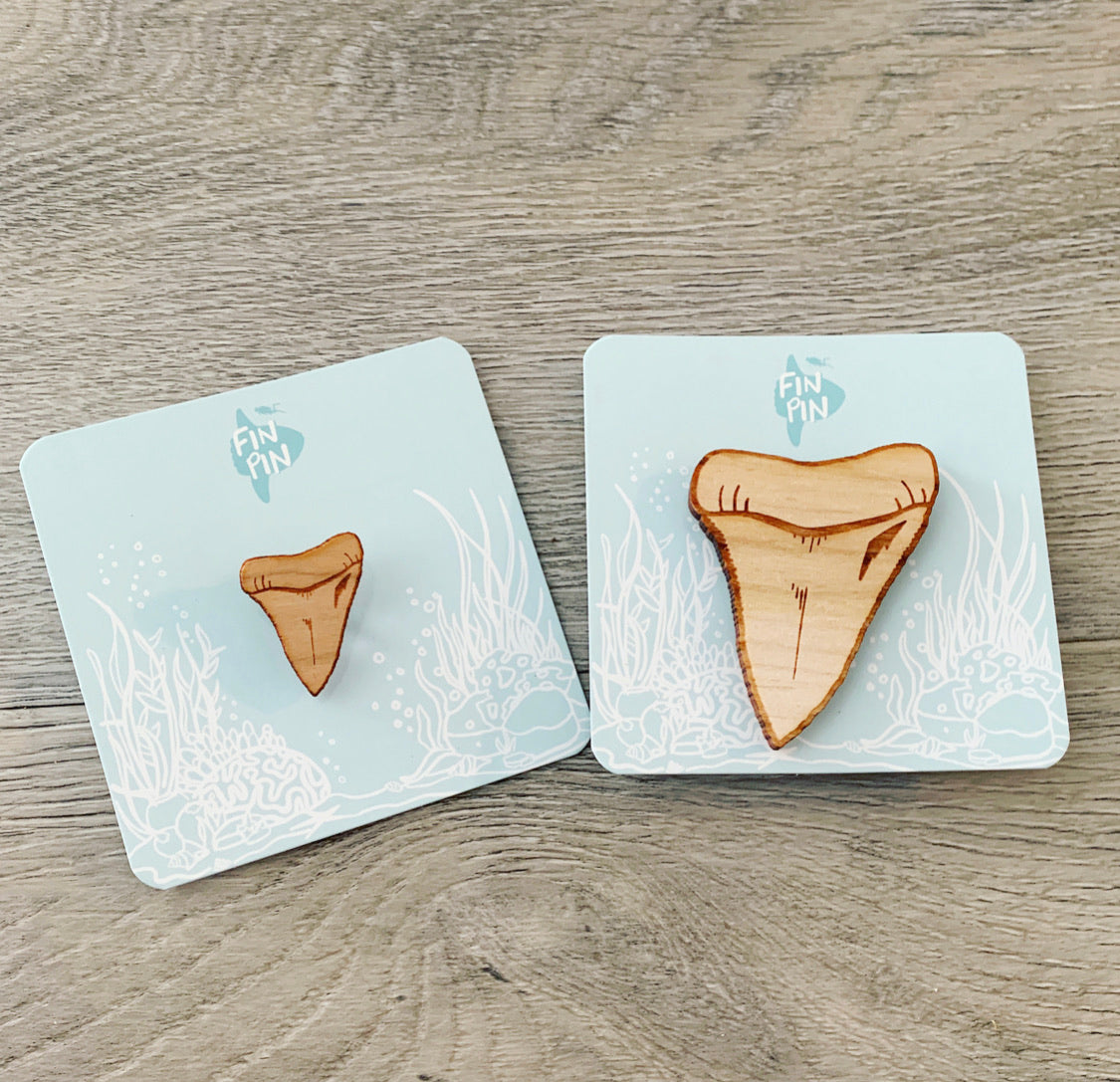 shark tooth eco-friendly wood pin