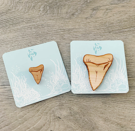 shark tooth eco-friendly wood pin
