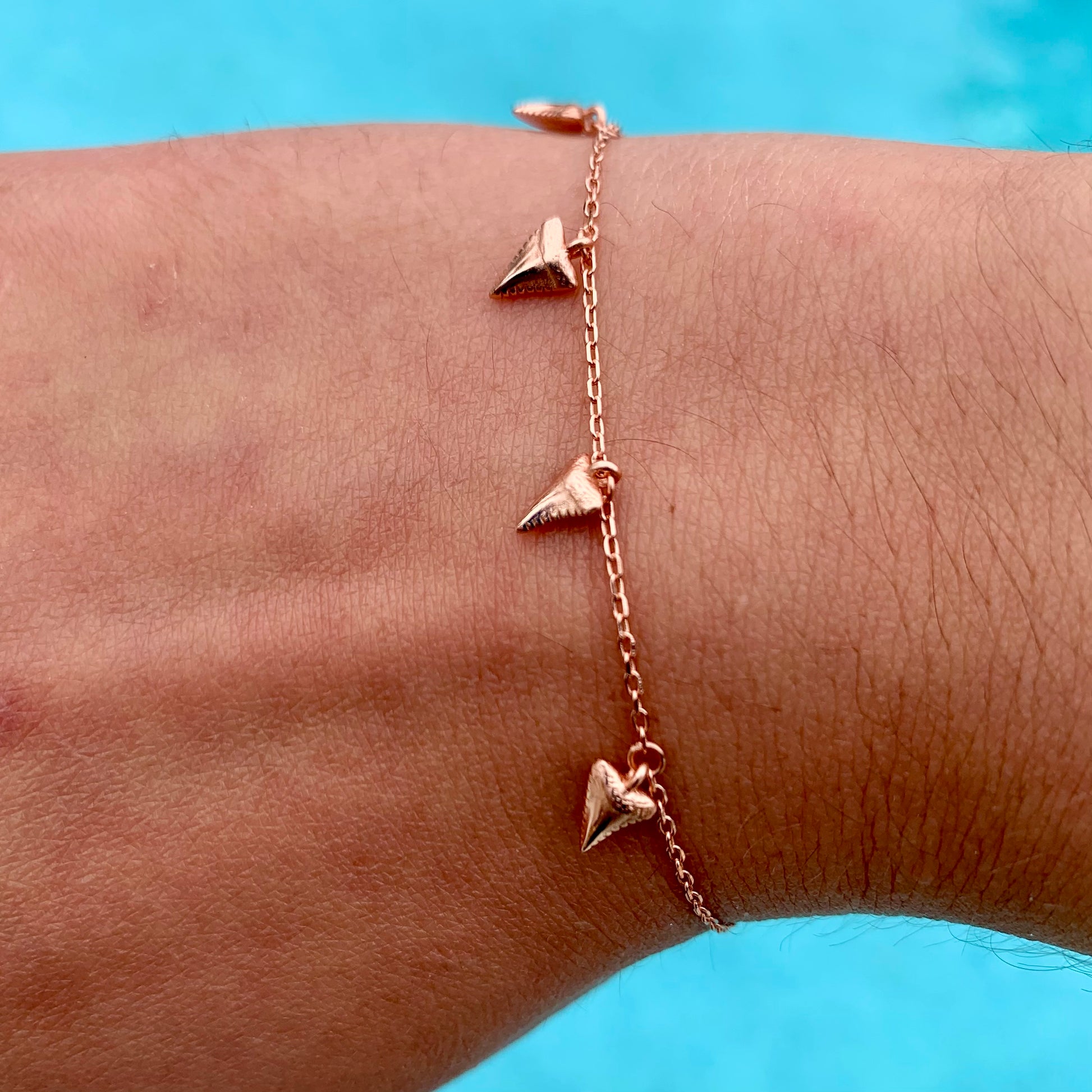 shark tooth bracelet • rose gold