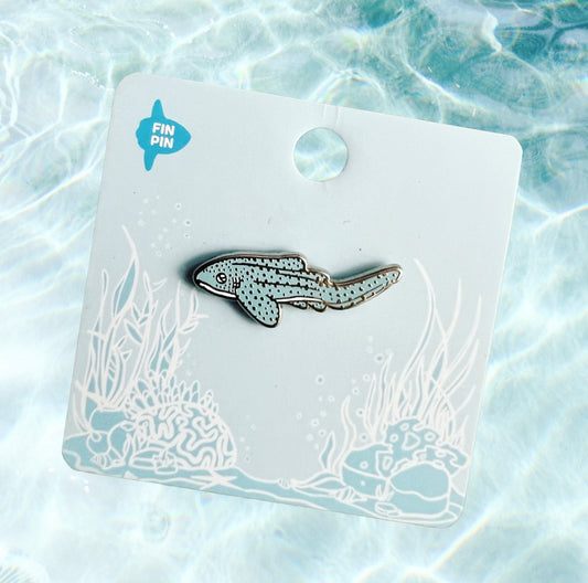Blue leopard/zebra shark (Stegostoma fasciatum) enamel pin