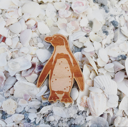 humboldt penguin eco-friendly wood pin • donation item