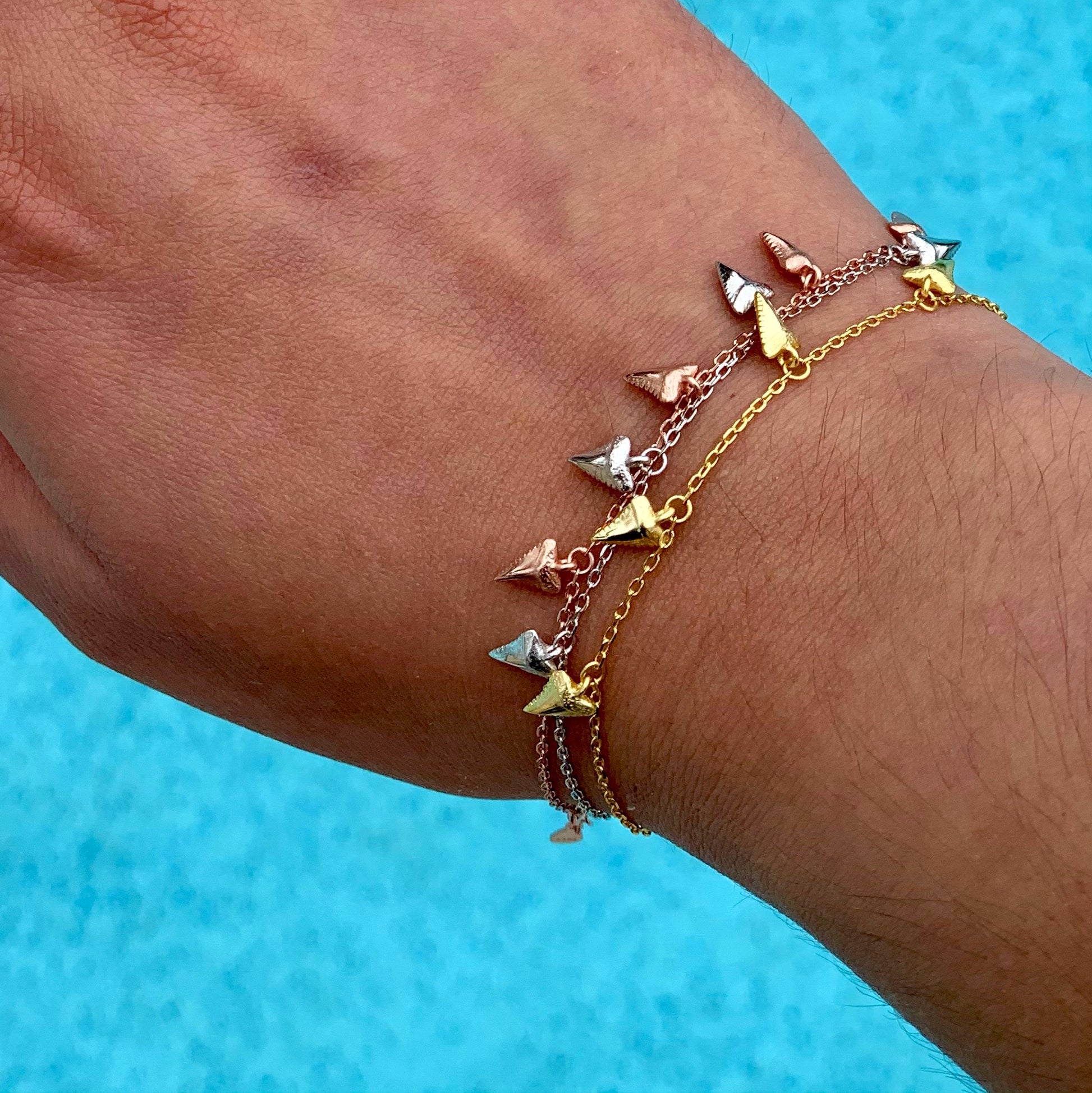 shark tooth bracelet • rose gold