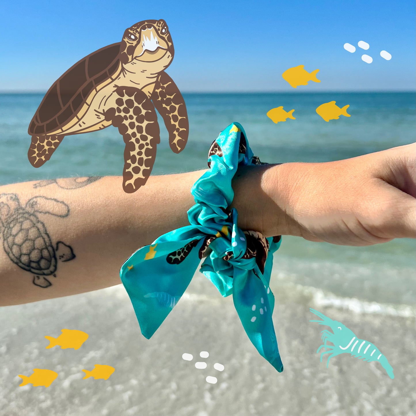 Loggerhead Sea Turtle Scrunchie