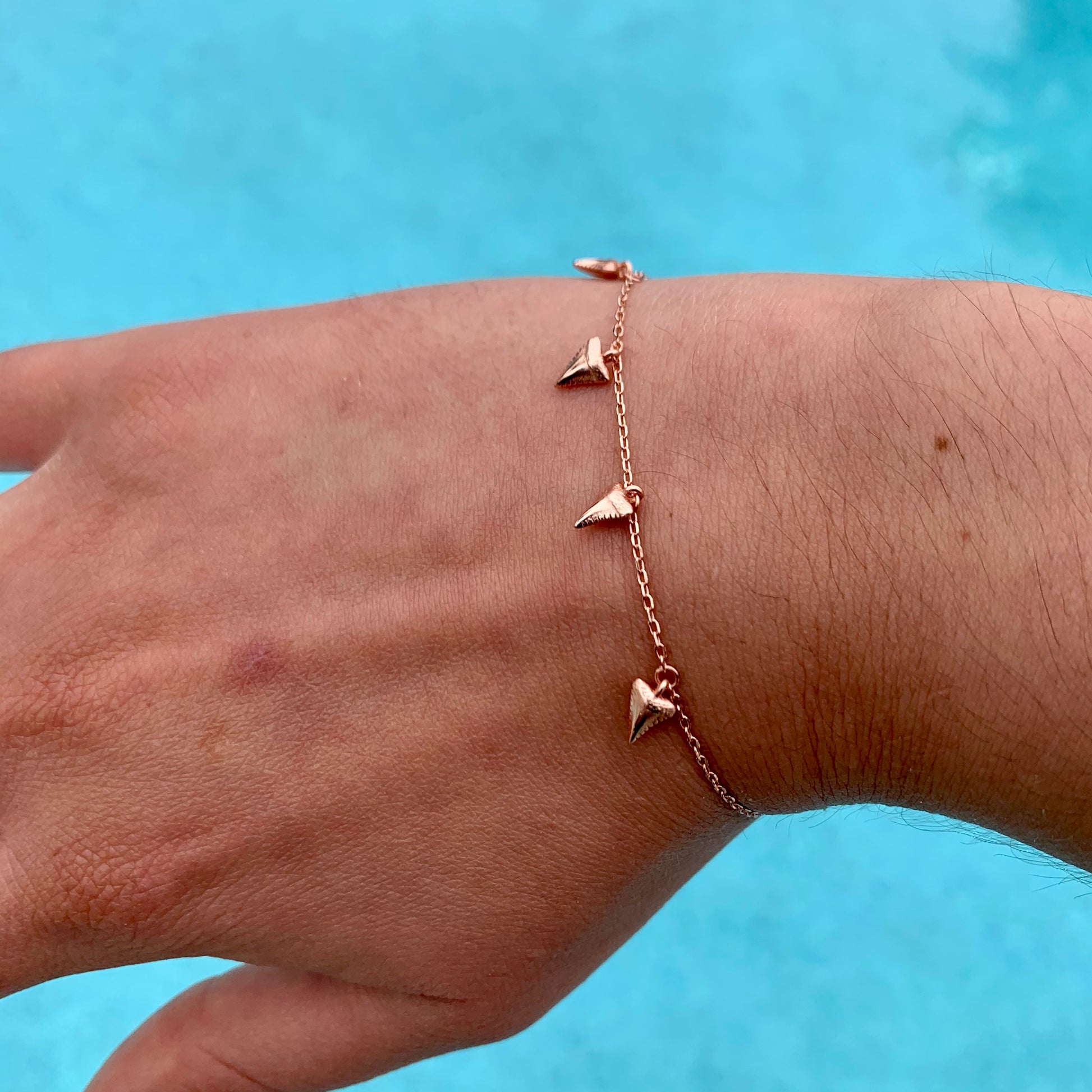 shark tooth bracelet • rose gold