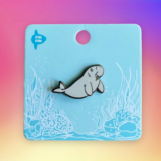 Dugong enamel pin