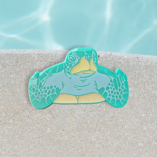 flips sake sea turtle enamel pin