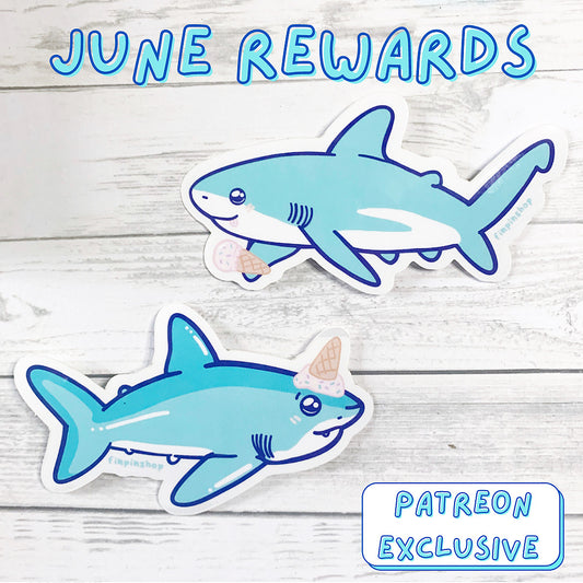 ice cream sharks patreon sticker
