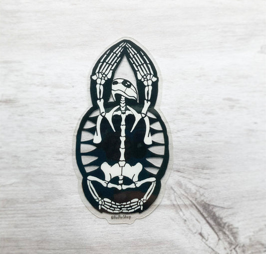 skeleton yoga sea turtle sticker