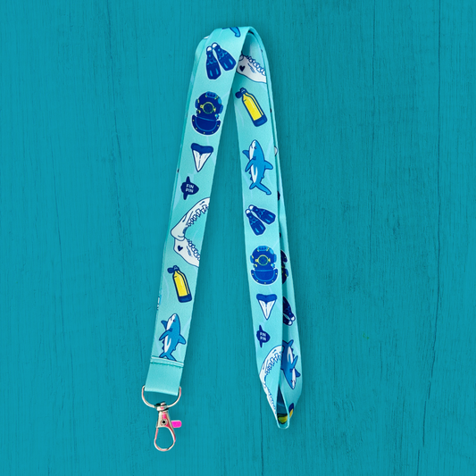 Shark and diver lanyard