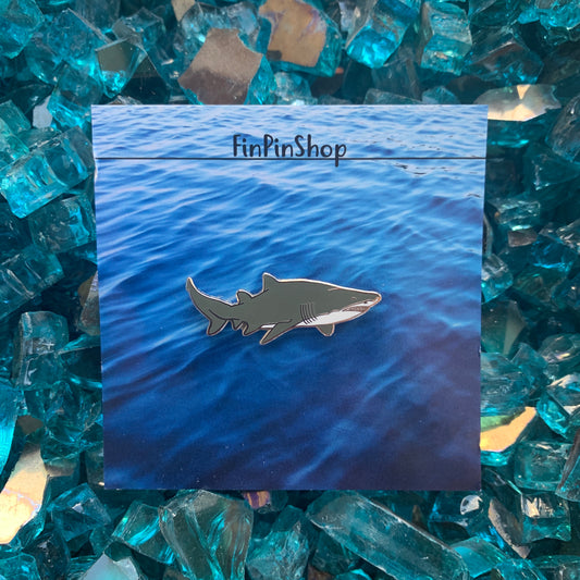 sand tiger shark enamel pin