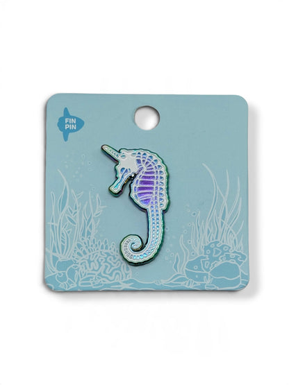 Seahorse Unicorn Skeleton Enamel Pin Skelepin