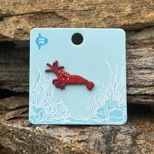 Fire cleaner shrimp enamel pin • Patreon exclusive