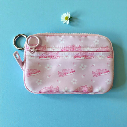 Cherry blossom whale shark • wristlet wallet purse