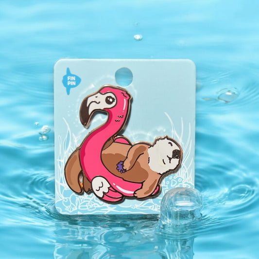 Summer sea otter enamel pin