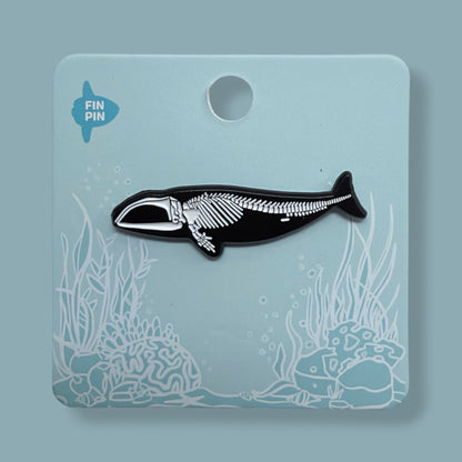 Right Whale Skelepin Enamel Pin