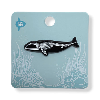 Right Whale Skelepin Enamel Pin