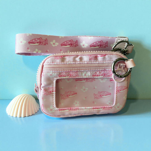 Cherry blossom whale shark • wristlet wallet purse