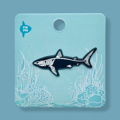 Shark Skeleton Enamel Pin Skelepin