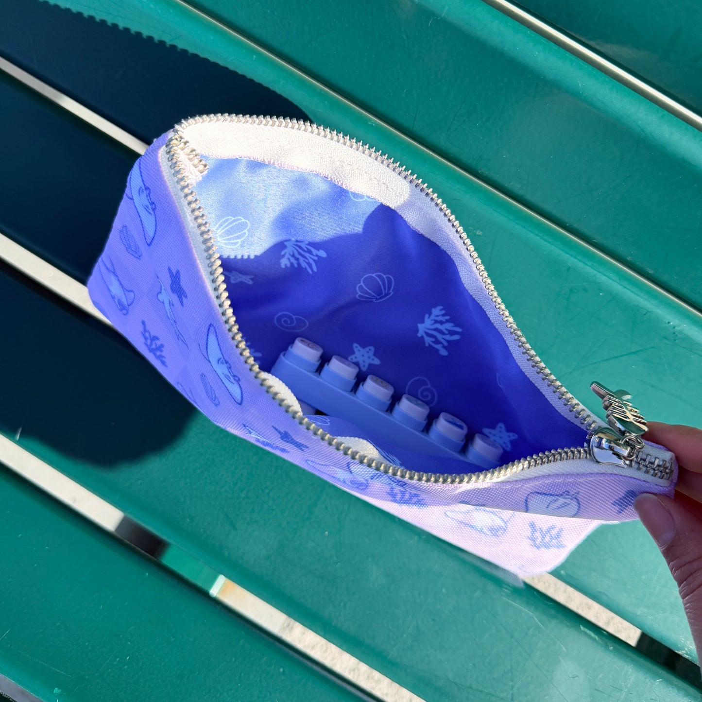 Shark and ray pencil/makeup pouch