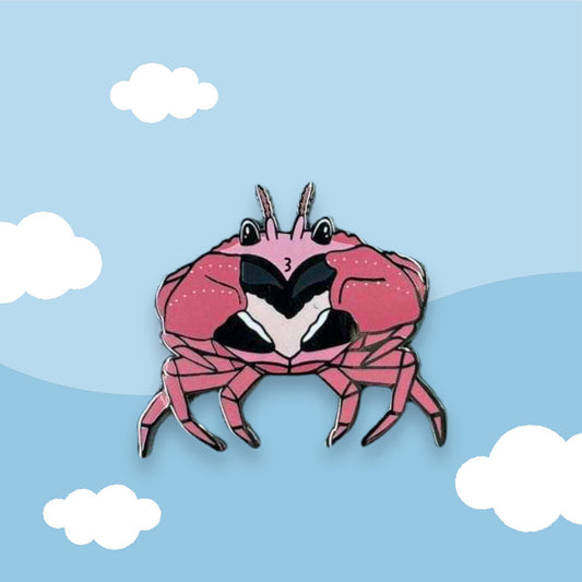 Heart claw crab enamel pin • Patreon exclusive
