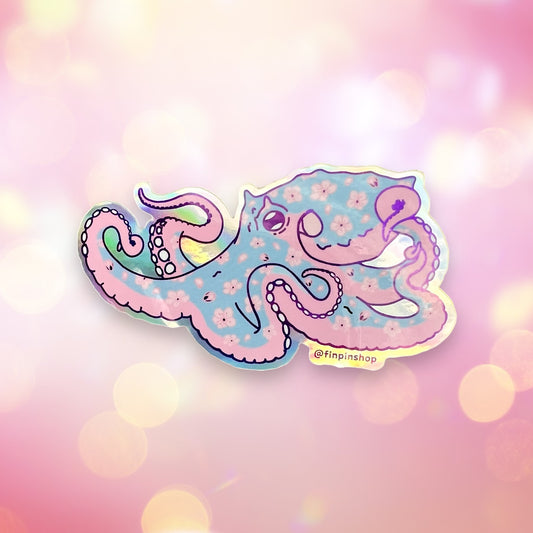 March 2024 Patreon Cherry Blossom Octopus Sticker