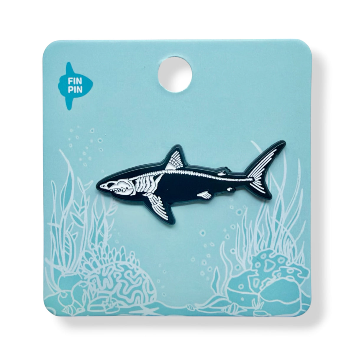 Shark Skeleton Enamel Pin Skelepin