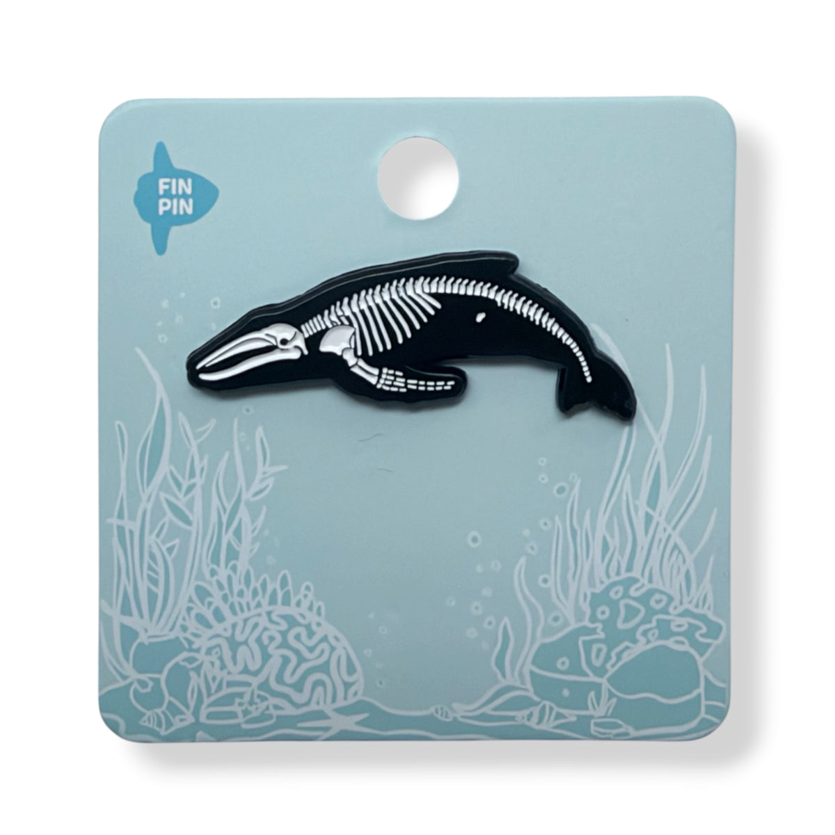 Humpback Whale Skeleton Enamel Pin Skelepin