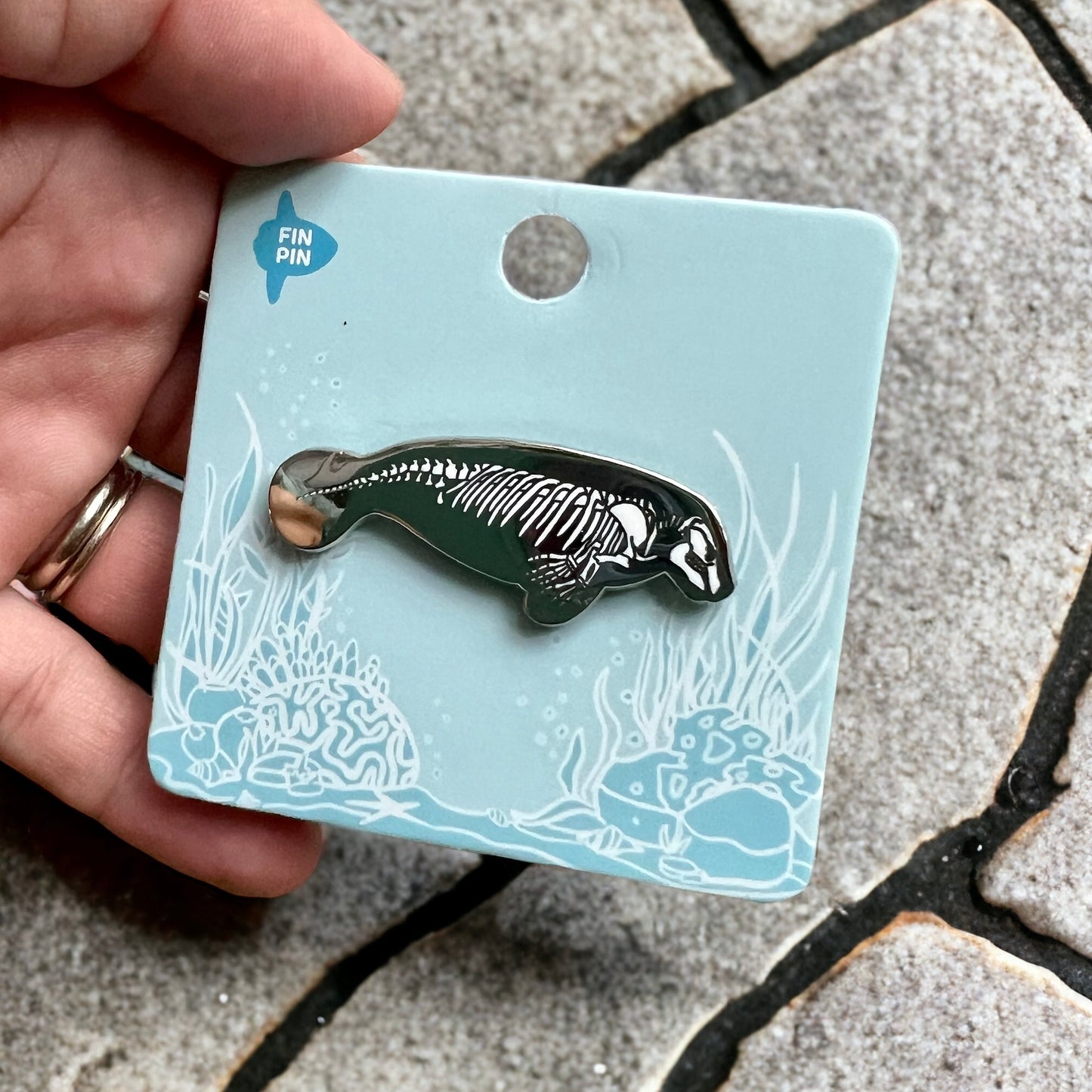 Manatee SkelePin enamel pin