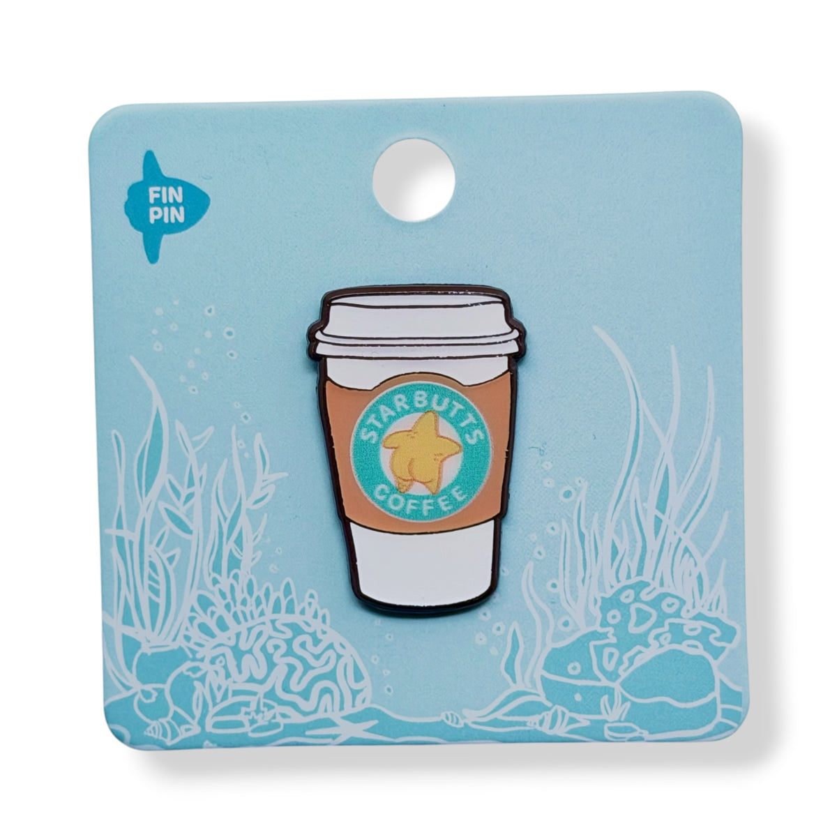 Starbutts coffee enamel pin