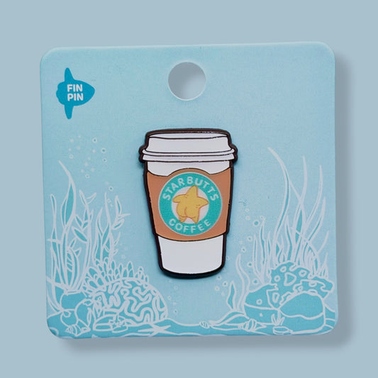 Starbutts coffee enamel pin