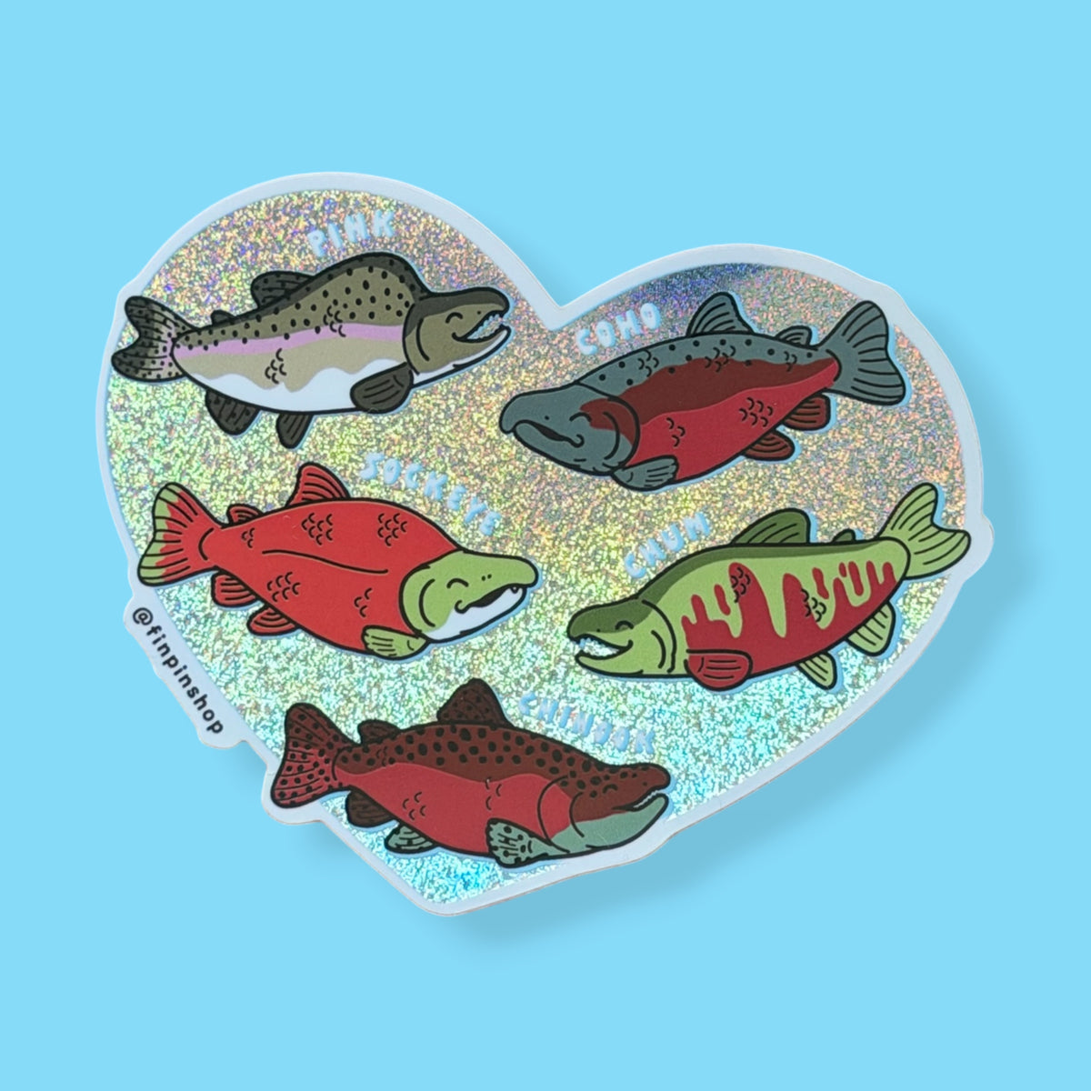 Salmon love sticker