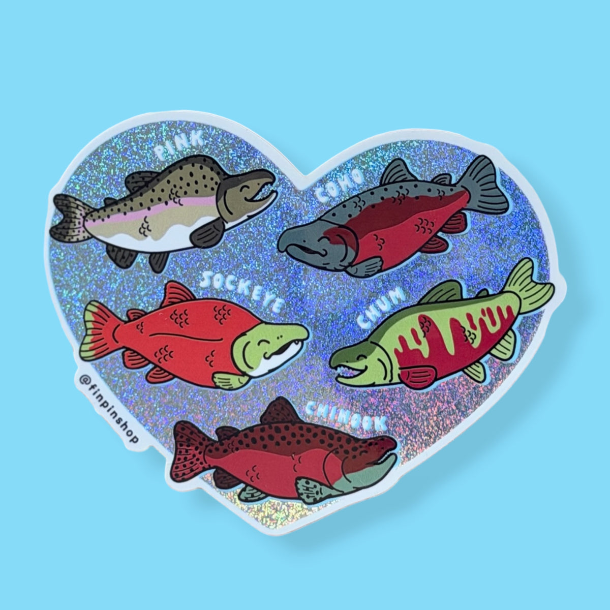 Salmon love sticker