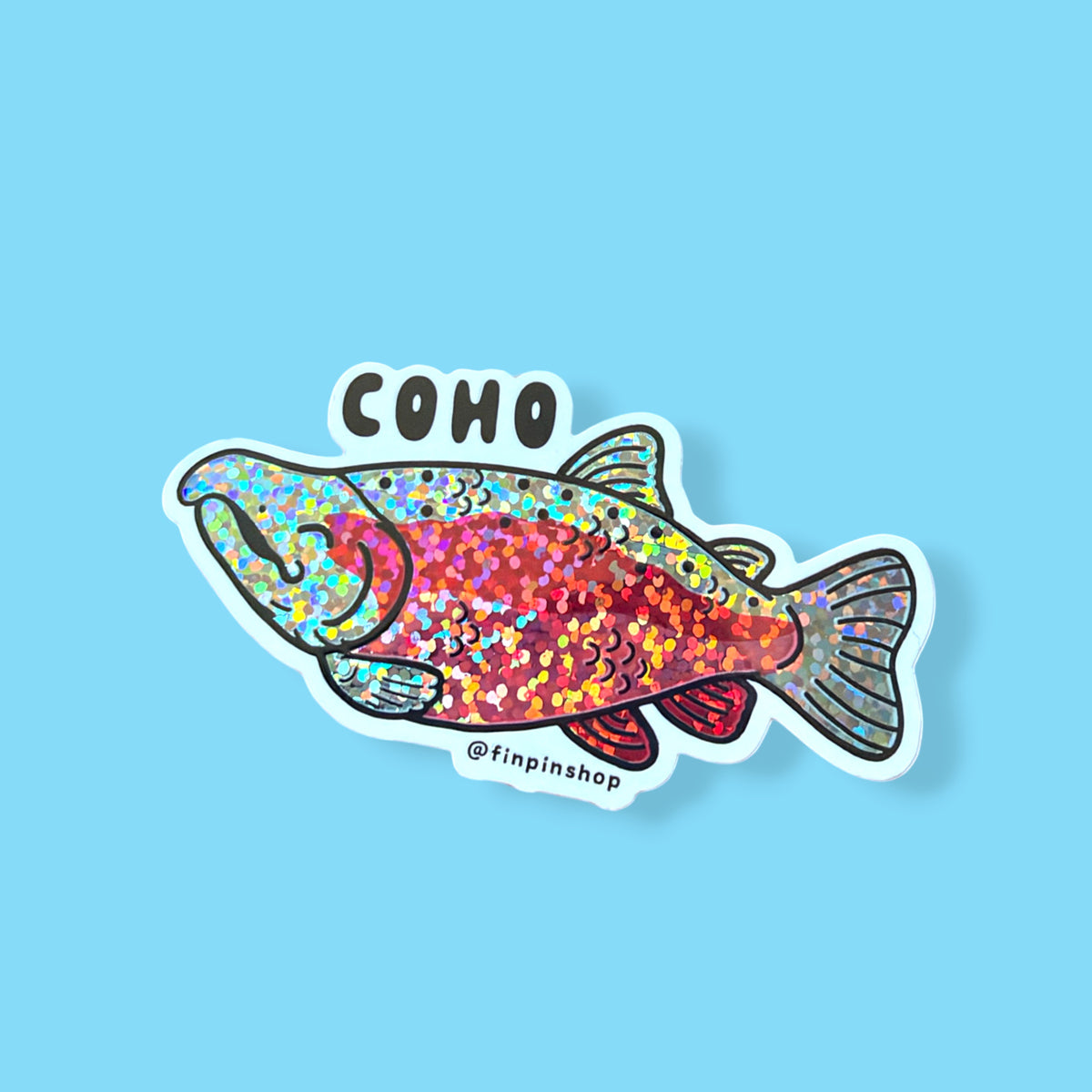 Coho salmon sticker