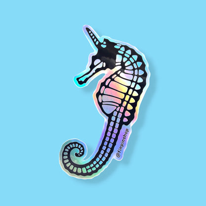 Unicorn seahorse skeleton sticker • October 2026 Patreon