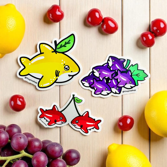 Fruity shark sticker packs