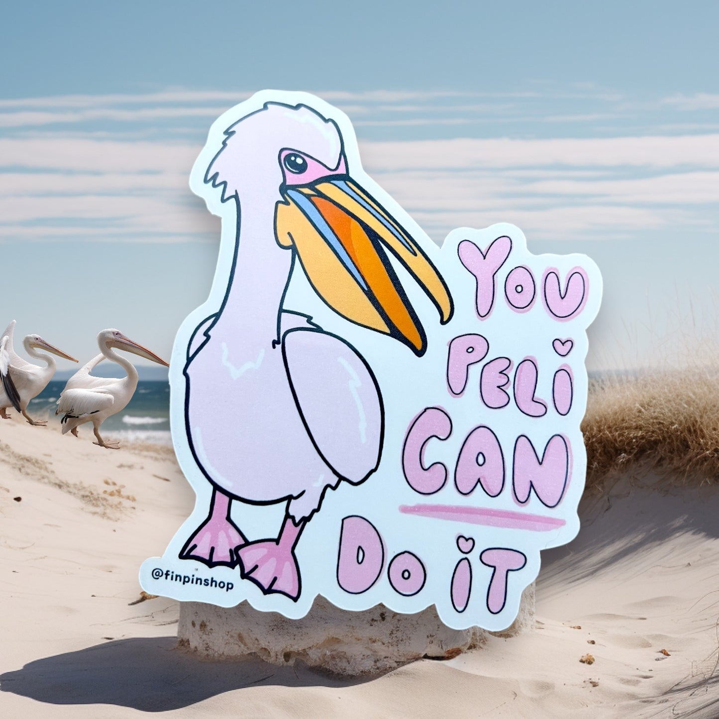 Pink PeliCAN Sticker