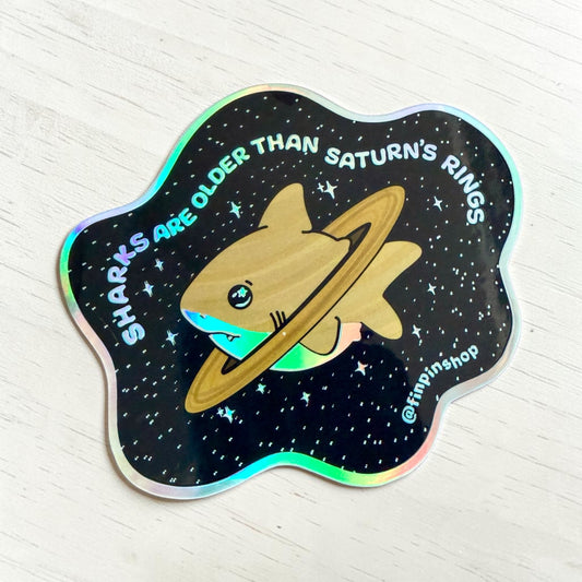 Sharks older than Saturn’s rings sticker • June 2026 Patreon design