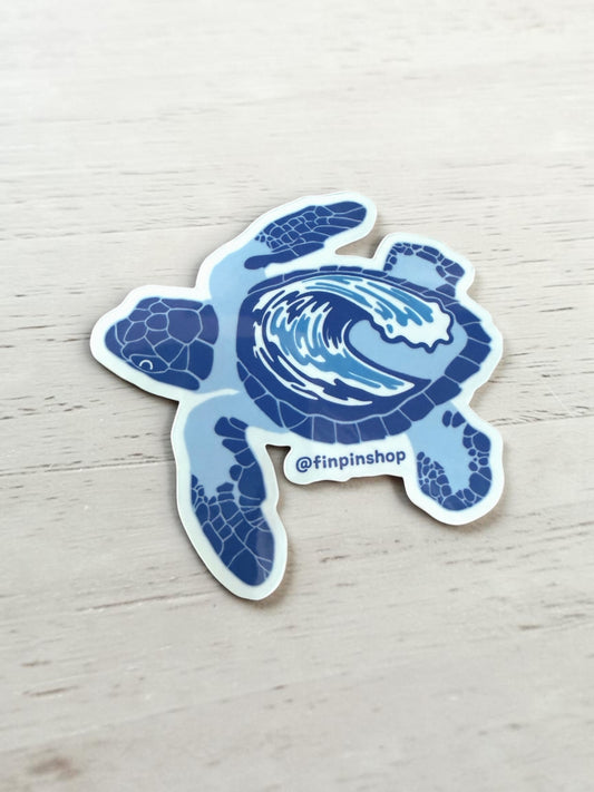 Sea turtle wave sticker • June 2026 Patreon design