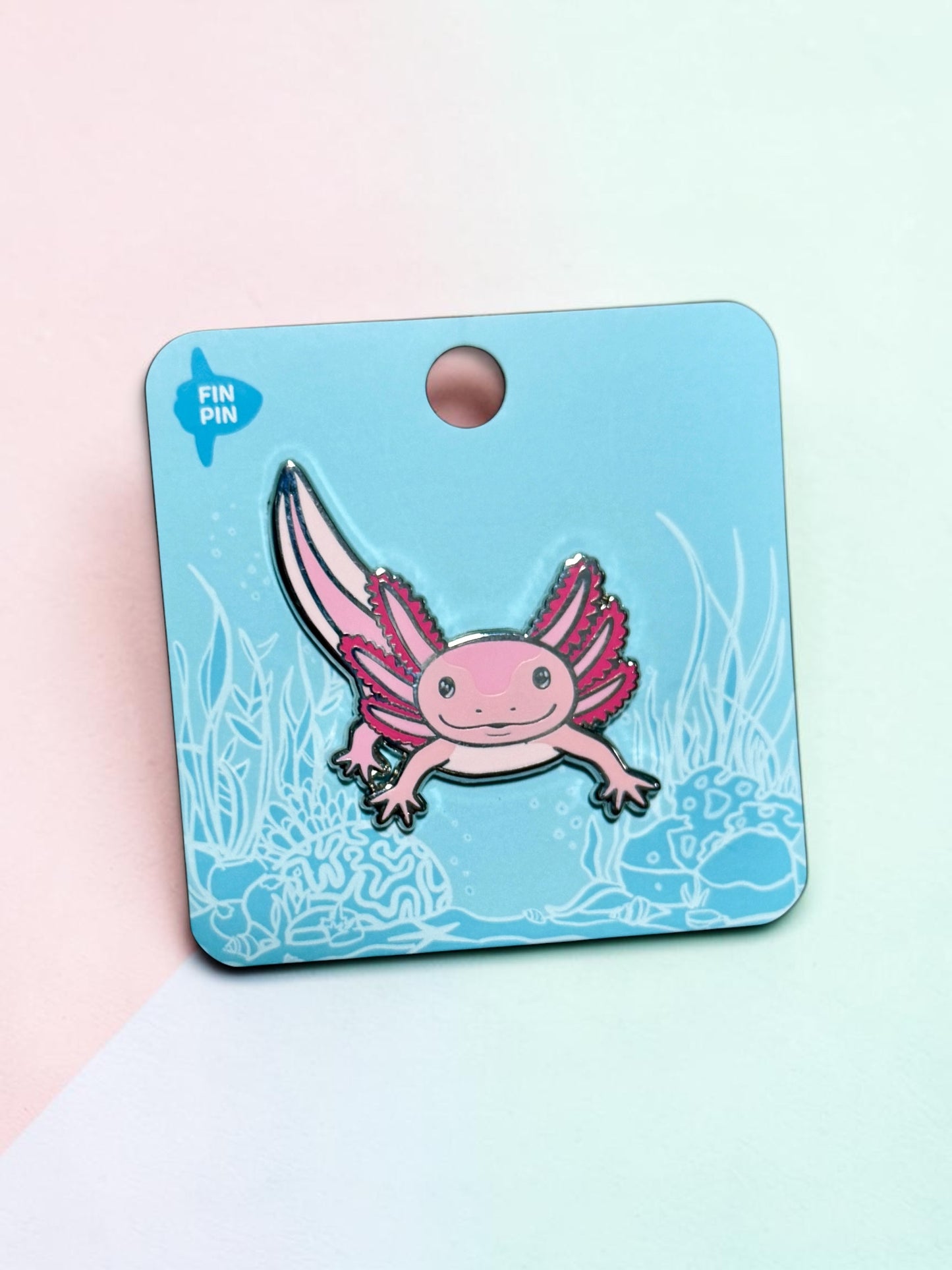 Axolotl enamel pin