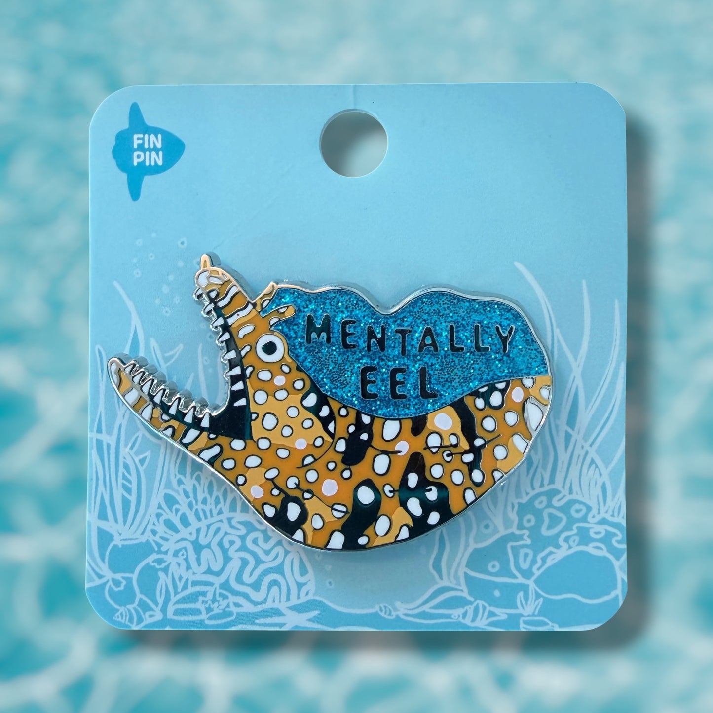 Mentally eel enamel pin